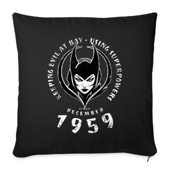 66. Geburtstag Using Superpowers Since 12/1959 - Sofakissenbezug 45 x 45 cm - Schwarz - Vorne