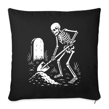 Skeleton Digging in Graveyard - Sofa pillowcase 17,3'' x 17,3'' (45 x 45 cm) - black - Front