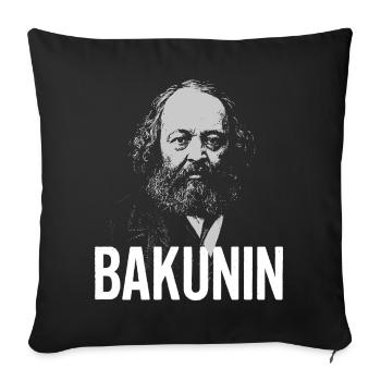 Bakunin Portrait Bold Typography - Sofa pillowcase 17,3'' x 17,3'' (45 x 45 cm) - black - Front
