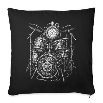 Rhythmic Vintage steampunk Drums - Sofa pillowcase 17,3'' x 17,3'' (45 x 45 cm) - black - Front
