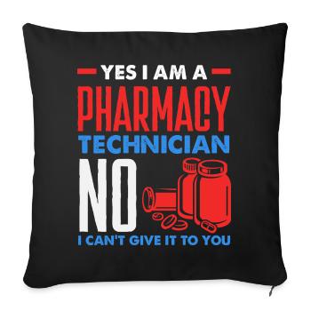 Apotheker Pharmazeutisch-technischer - Sofakissenbezug 45 x 45 cm - Schwarz - Vorne