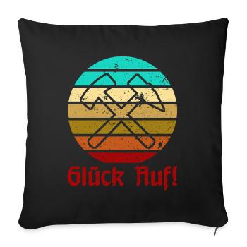 Glück Auf! - Ruhrpott - Zeche - Zollverein - Sofakissenbezug 45 x 45 cm - Schwarz - Vorne