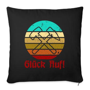 Glück Auf! - Ruhrpott - Zeche - Zollverein - Sofakissenbezug 45 x 45 cm - Schwarz - Vorne