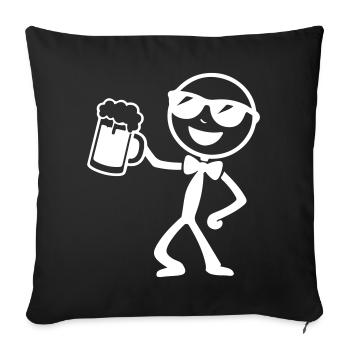 Groom Stick Figure Jga - Sofa pillowcase 17,3'' x 17,3'' (45 x 45 cm) - black - Front
