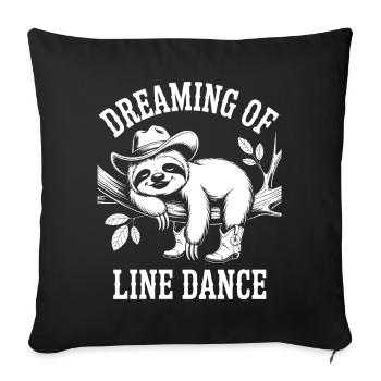 Danse en ligne du rêve paresseux - Housse de coussin décorative 45 x 45 cm - noir - Devant
