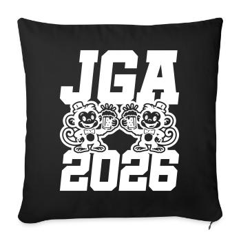 Jga 2026 Junggesellenabschied Affen - Sofakissenbezug 45 x 45 cm - Schwarz - Vorne