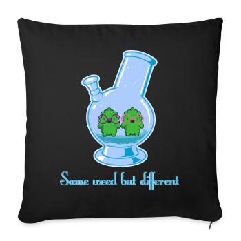 Même weed mais différent - Housse de coussin décorative 45 x 45 cm - noir - Devant