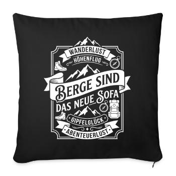 Mountains are the new sofa - Sofa pillowcase 17,3'' x 17,3'' (45 x 45 cm) - black - Front