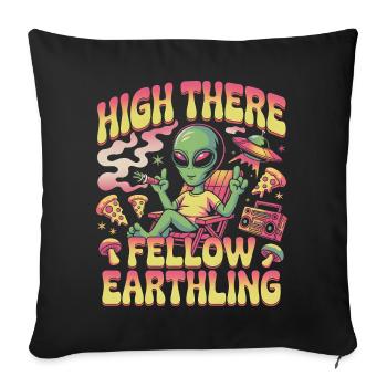 Là-haut Mon camarade extraterrestre - Housse de coussin décorative 45 x 45 cm - noir - Devant