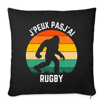 Sasquatch Rugby Retro Soleil - Housse de coussin décorative 45 x 45 cm - noir - Devant
