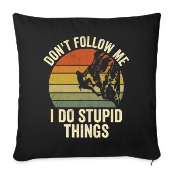 Retro Climber Don’t Follow Me - Sofa pillowcase 17,3'' x 17,3'' (45 x 45 cm) - black - Front