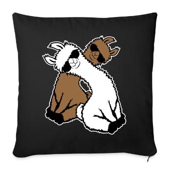 Two Llamas Pair 2 Friends Cool Sunglasses Team - Sofa pillowcase 17,3'' x 17,3'' (45 x 45 cm) - black - Front