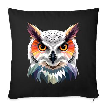 Snowy Owl White Owl Owl Owl Owl Snow Owl - Sofa pillowcase 17,3'' x 17,3'' (45 x 45 cm) - black - Front