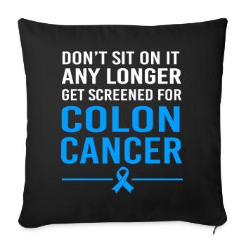 Colon, Cancer, Large Intestine - Sofa pillowcase 17,3'' x 17,3'' (45 x 45 cm) - black - Front