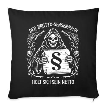 The Gross Grim Reaper. Taxes Humor - Sofa pillowcase 17,3'' x 17,3'' (45 x 45 cm) - black - Front