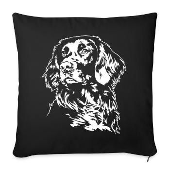 Portrait allemand à poil long Chiens de chasse Chiens Wilsigns - Housse de coussin décorative 45 x 45 cm - noir - Devant