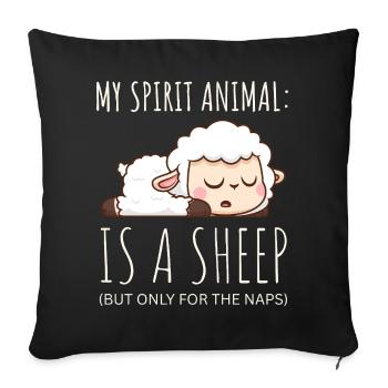 My Spirit Animal is a Sleep- Funny Sleep Motif - Sofa pillowcase 17,3'' x 17,3'' (45 x 45 cm) - black - Front