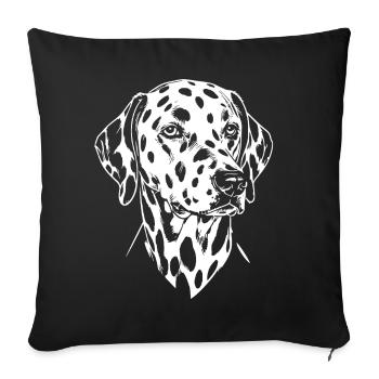 Tête de Dalmate - Housse de coussin décorative 45 x 45 cm - noir - Devant