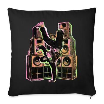 Breakdance hip-hop - Housse de coussin décorative 45 x 45 cm - noir - Devant