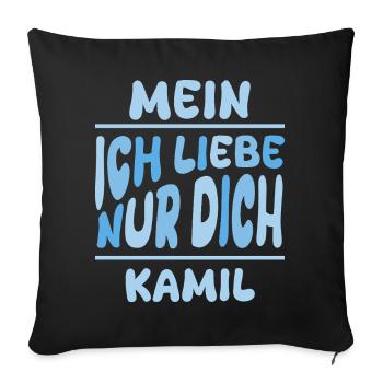 Geschenk für Kamil - Sofakissenbezug 45 x 45 cm - Schwarz - Vorne