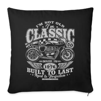 50e anniversaire cadeau de moto vintage de 50 ans - Housse de coussin décorative 45 x 45 cm - noir - Devant
