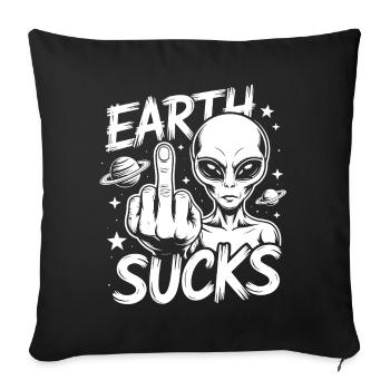 Alien Stinkfinger - Sofa pillowcase 17,3'' x 17,3'' (45 x 45 cm) - black - Front