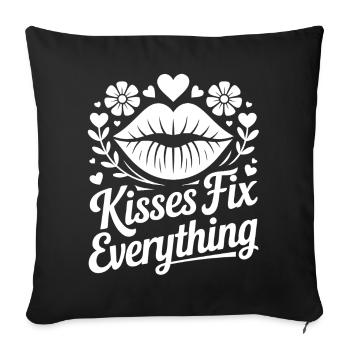 Design de baisers pour sauver toutes les lèvres - Housse de coussin décorative 45 x 45 cm - noir - Devant