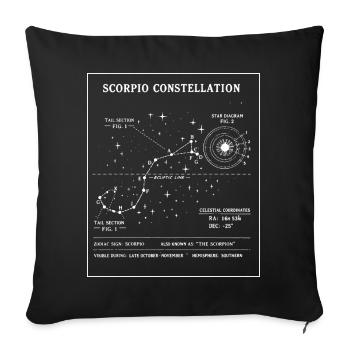 Skorpion-Sternbild-Blaupause - Sofakissenbezug 45 x 45 cm - Schwarz - Vorne