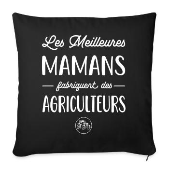 Les meilleures mamans fabriquent des agriculteurs - Housse de coussin décorative 45 x 45 cm - noir - Devant