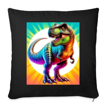 Dinosaurier - Sofakissenbezug 45 x 45 cm - Schwarz - Vorne