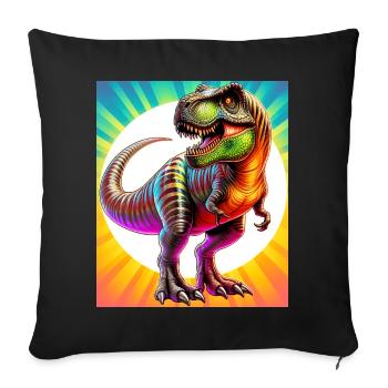 dinosaur - Sofa pillowcase 17,3'' x 17,3'' (45 x 45 cm) - black - Front