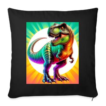 Dinosaurier - Sofakissenbezug 45 x 45 cm - Schwarz - Vorne