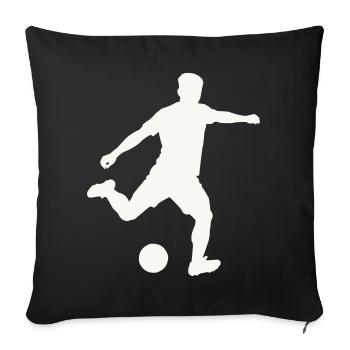 Silhouette de baby-foot en mouvement - Housse de coussin décorative 45 x 45 cm - noir - Devant