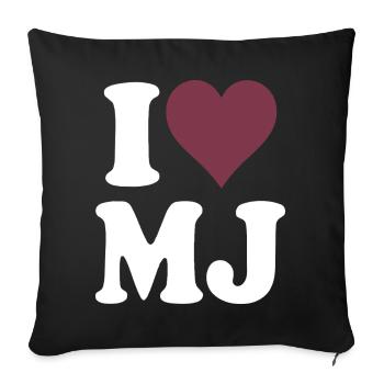 I Love Classic Burgundy Heart Design - Sofa pillowcase 17,3'' x 17,3'' (45 x 45 cm) - black - Front