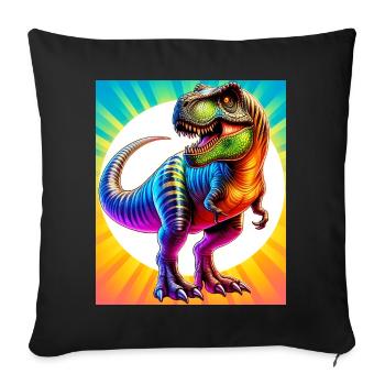 Dinosaurier - Sofakissenbezug 45 x 45 cm - Schwarz - Vorne