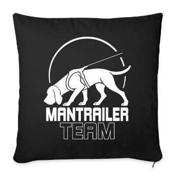 Bloodhound Mantrailer Team Hundesport Wilsigns - Sofakissenbezug 45 x 45 cm - Schwarz - Vorne