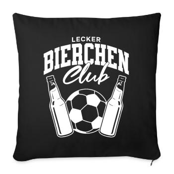 Lecker Bierchen Club Fußball  - Sofakissenbezug 45 x 45 cm - Schwarz - Vorne