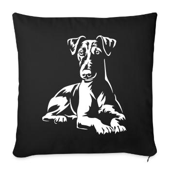 Foxterrier "Black Edition" - Sofakissenbezug 45 x 45 cm - Schwarz - Vorne