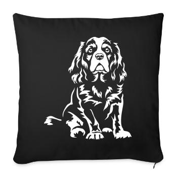 Cavalier King Charles Spaniel « Édition noire » - Housse de coussin décorative 45 x 45 cm - noir - Devant