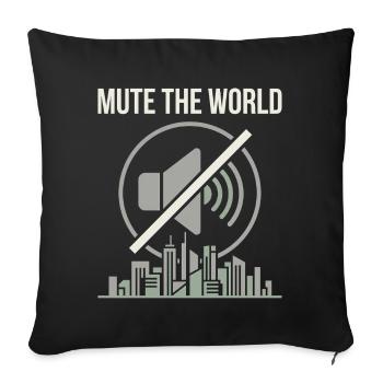 Mute Time - Sofa pillowcase 17,3'' x 17,3'' (45 x 45 cm) - black - Front