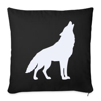 Wolf Silhouette Moonlight - Sofa pillowcase 17,3'' x 17,3'' (45 x 45 cm) - black - Front