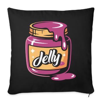 Look Partner Beurre de Cacahuète & Confiture Design - Housse de coussin décorative 45 x 45 cm - noir - Devant