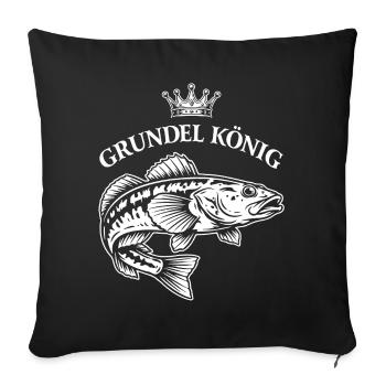 Grundel König Fischgrafik - Sofakissenbezug 45 x 45 cm - Schwarz - Vorne