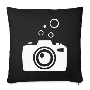 Underwater Camera Camera Diver Diving Gift - Sofa pillowcase 17,3'' x 17,3'' (45 x 45 cm) - black - Front
