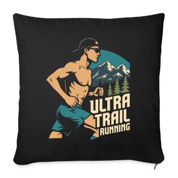 Ultra Trail Running - Housse de coussin décorative 45 x 45 cm - noir - Devant