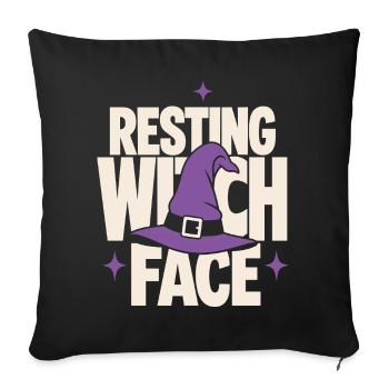 Resting Witch Face Witch Hat - Sofa pillowcase 17,3'' x 17,3'' (45 x 45 cm) - black - Front
