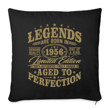 Cadeau d’anniversaire vintage vintage rétro de 1956 - Housse de coussin décorative 45 x 45 cm - noir - Devant
