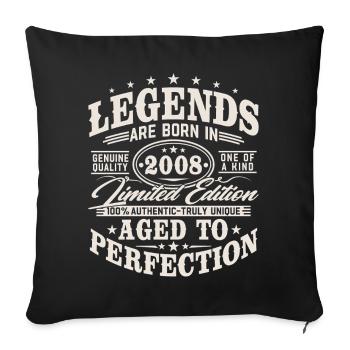 Anniversaire vintage Born Legends 2008 - Housse de coussin décorative 45 x 45 cm - noir - Devant