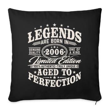 2006 Vintage Vintage Cadeau d’anniversaire Rétro - Housse de coussin décorative 45 x 45 cm - noir - Devant