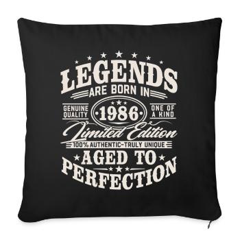 1986 Anniversaire Vintage Born Legends - Housse de coussin décorative 45 x 45 cm - noir - Devant